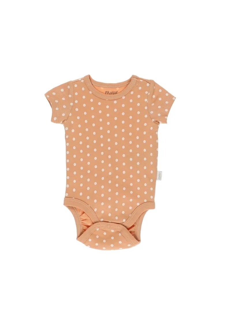 Body cu maneca scurta si buline - Pure Love - Somon - pentru fetite - Roz somon