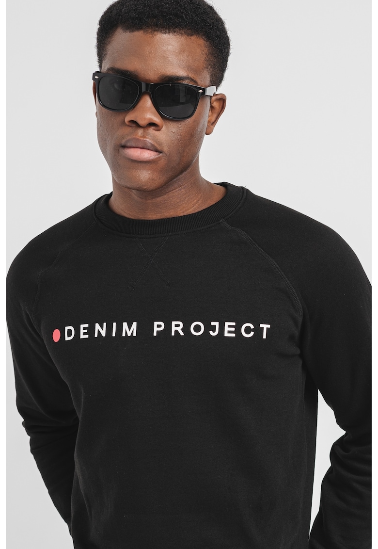 Bluza de trening cu imprimeu logo si maneci raglan