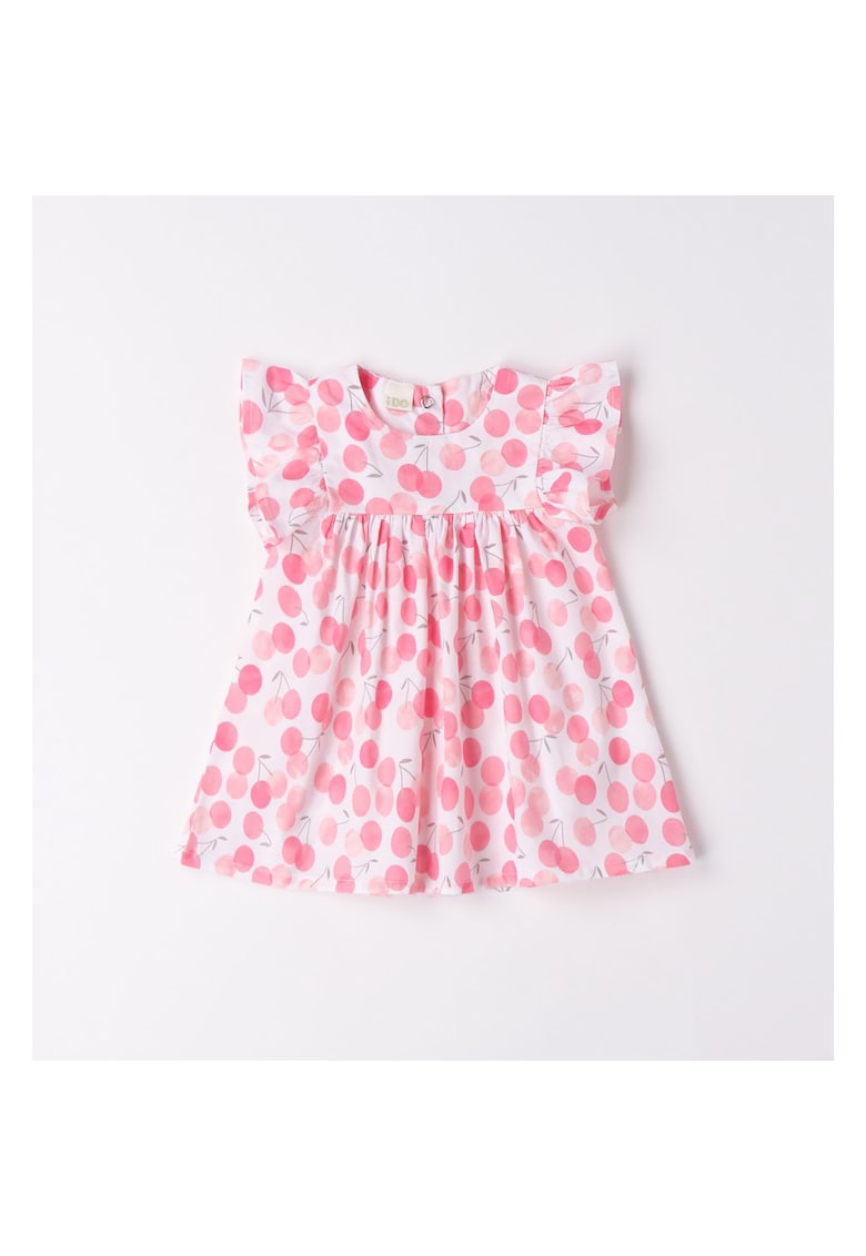 Rochie cu imprimeu pentru fete nou nascut - 4.6637 - Alb/Coral