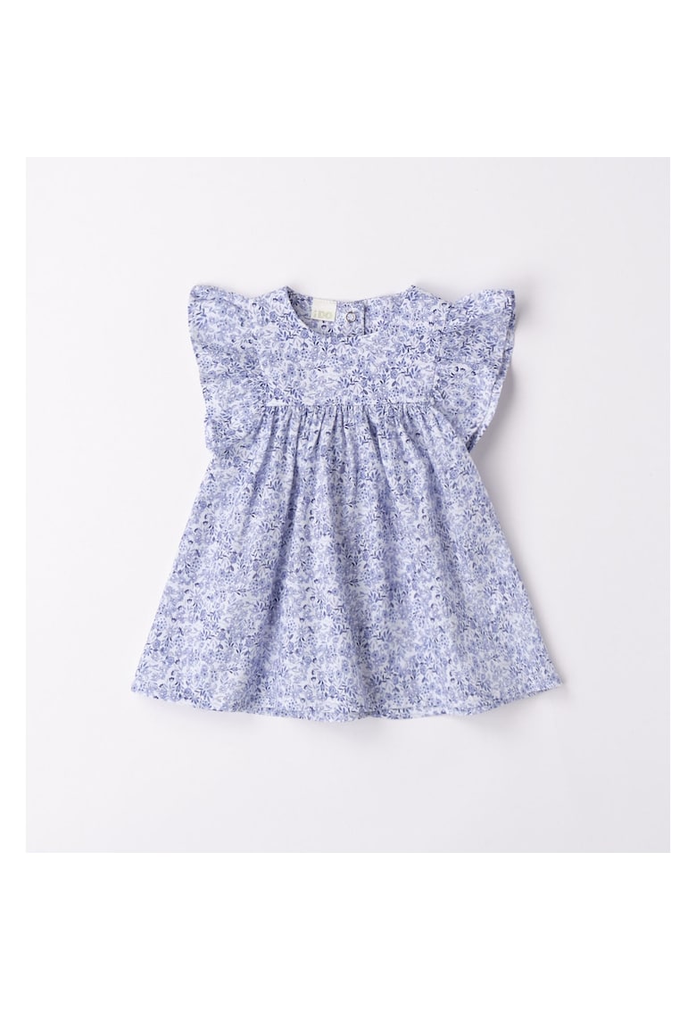Rochie cu imprimeu pentru fete nou nascut - 4.6637 - Alb/Albastru