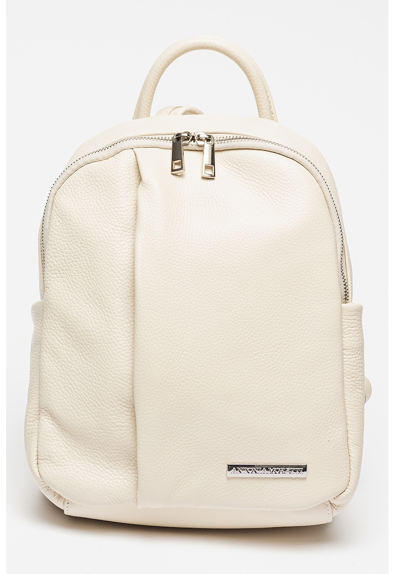 Rucsac de piele cu barete ajustabile - Bej deschis