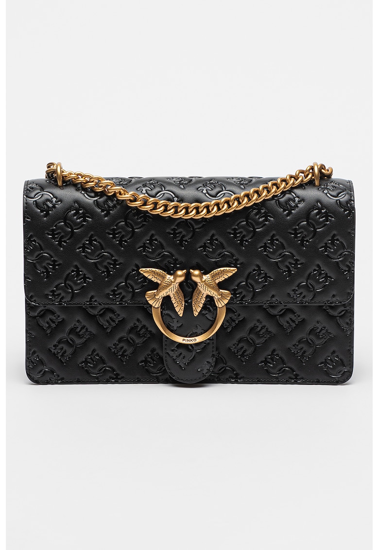 Geanta crossbody din piele Love One Classic - Negru