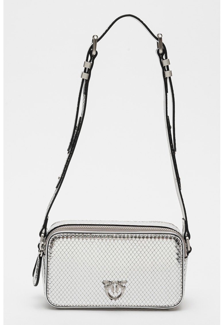 Geanta de piele Camera Case - Argintiu