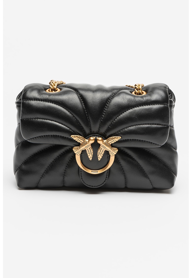 Geanta crossbody mica din piele cu aspect matlasat Love