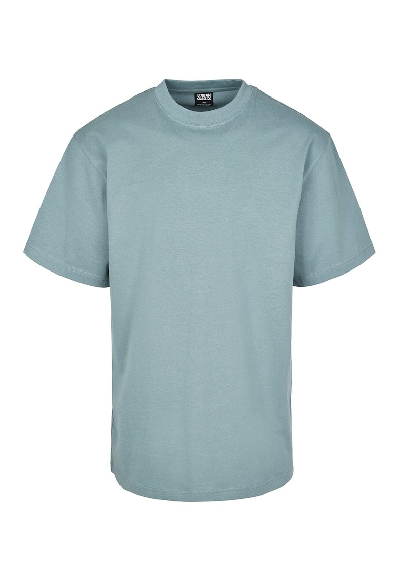 Urban Classics Tricou din bumbac cu decolteu la baza gatului - Albastru prafuit