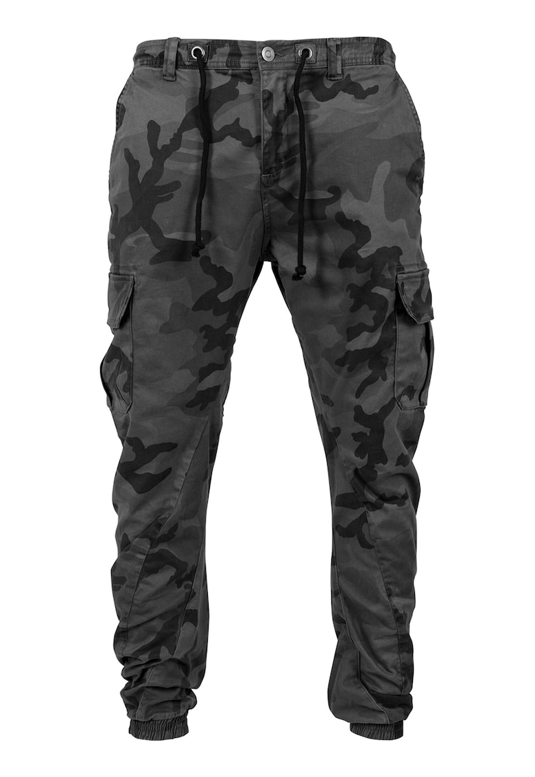 Pantaloni cargo cu imprimeu camuflaj