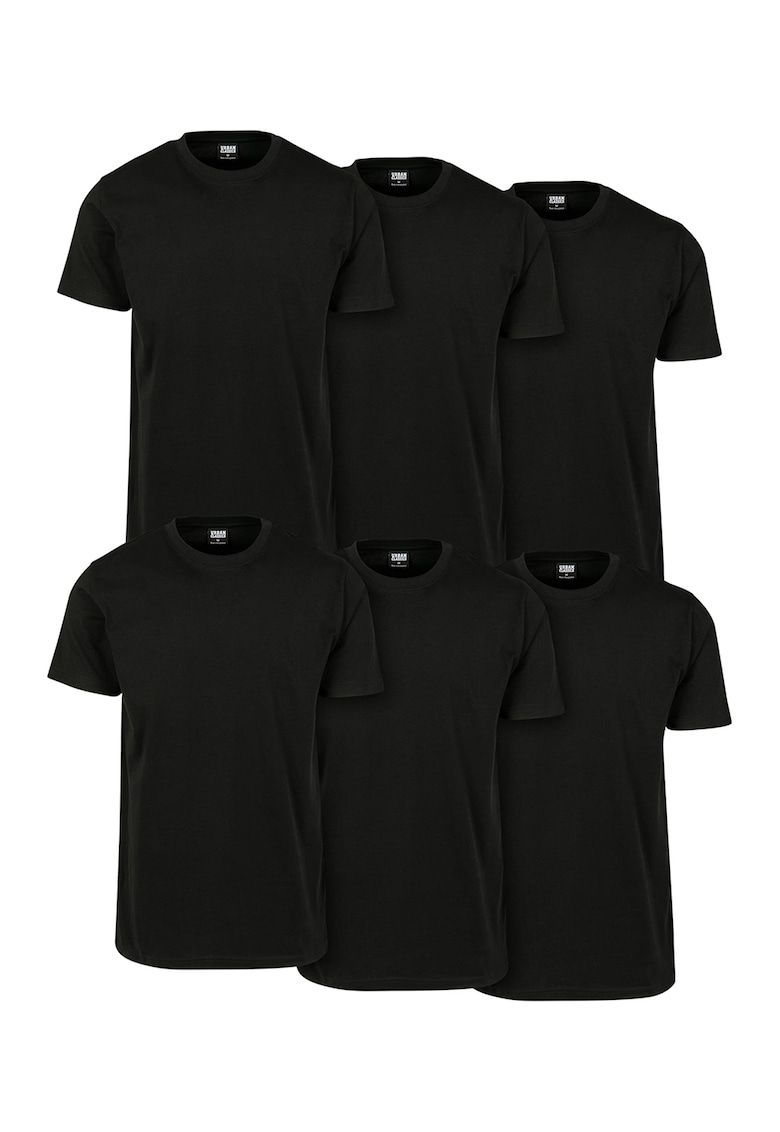 Urban Classics Set de 6 tricouri regular fit - Negru