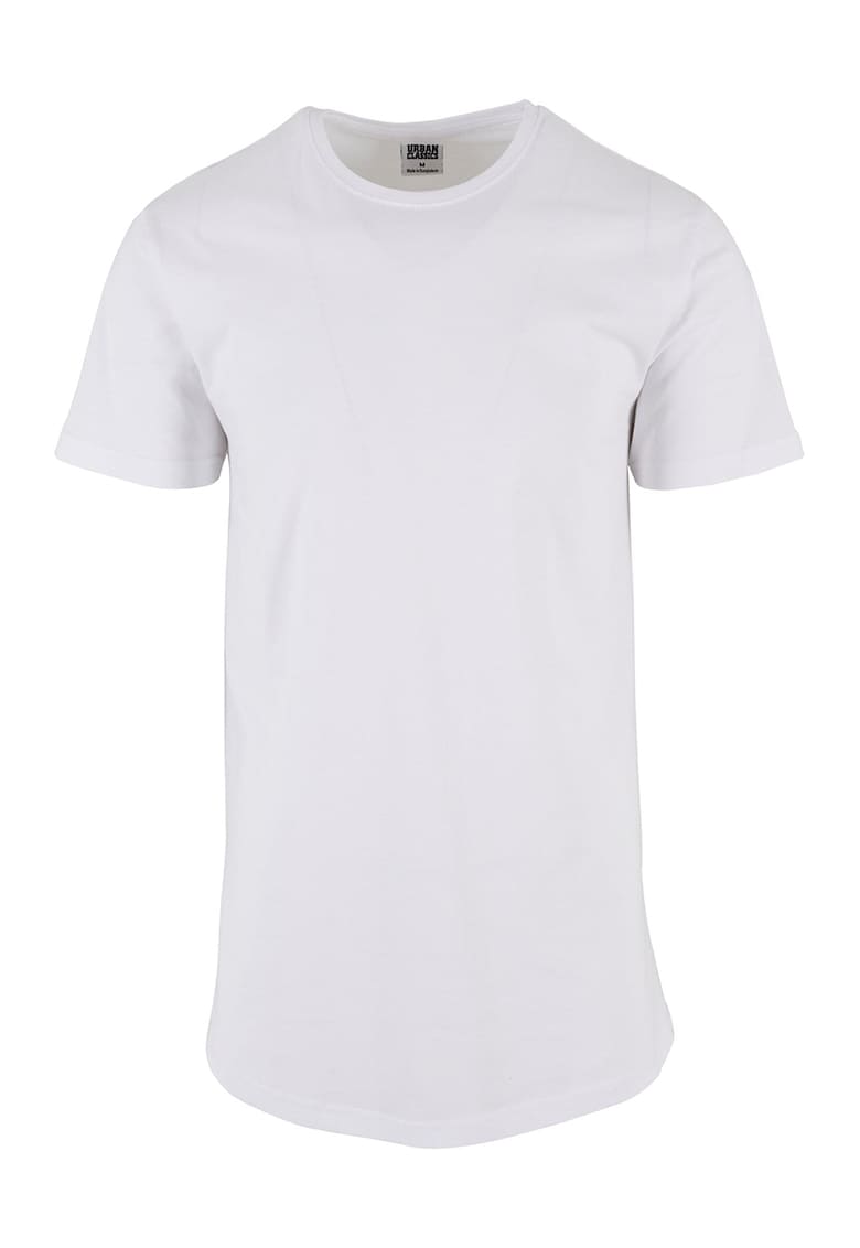 Tricou lung cu model uni - Alb