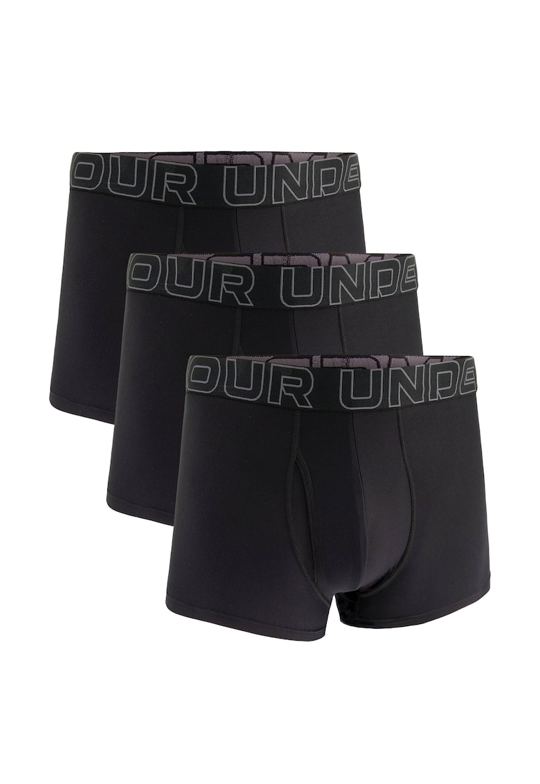 Set de boxeri cu banda logo in talie 174107 - 3 perechi - Negru
