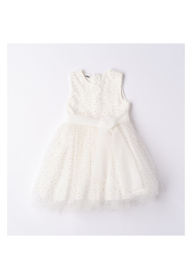 Rochie eleganta din tull pentru fete - 4.6300 - Alb crem - Alb/Auriu/Crem