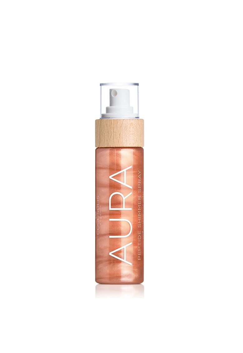 Spray natural stralucitor cu peptide pentru fata - corp si par. AURA Peptide Shimmer Spray - 100 ml - Zmeura - 100 ml