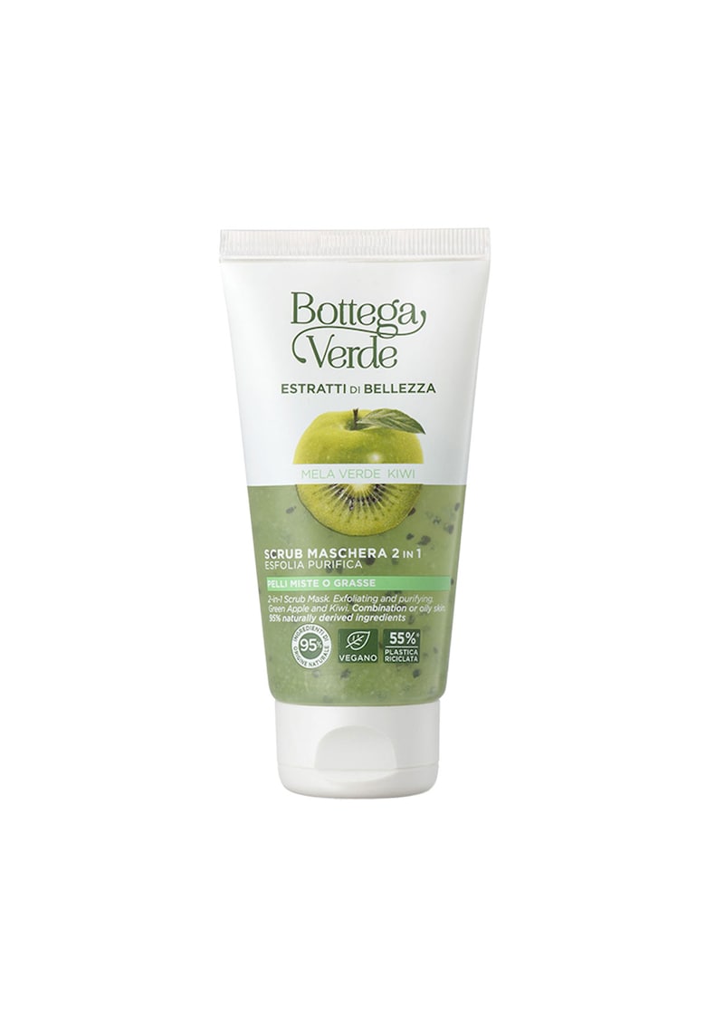 Masca scrub 2 in 1 purificatoare - pentru tenul mixt sau gras - cu extract de mar verde si kiwi - Estratti di Bellezza - 75 ML -