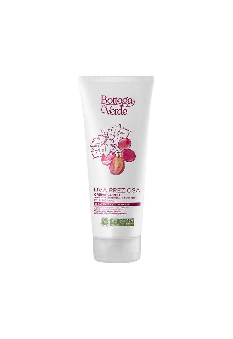 Crema de Corp Hidratanta cu Extract Hiperfermentat de Struguri Rosii - Uva Preziosa - 200 ML -  Hidrateaza - Hraneste si Revitalizeaza Pielea - Cu Beneficii Antioxidante si Textura Usoara - Ideala pentru Ingrijirea Zilnica - 200 ml