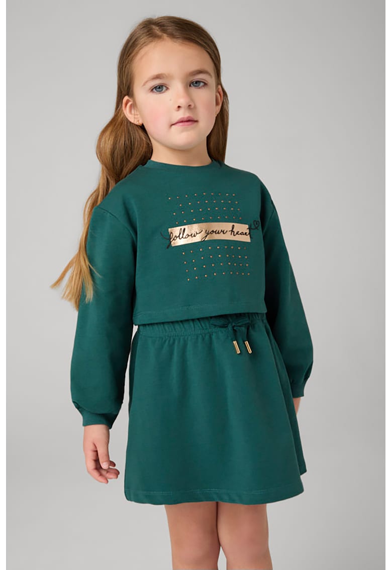 Set de rochie si bluza cu broderii - 2 piese