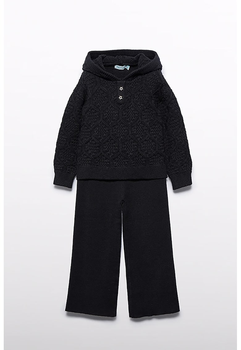 Set de pulover si pantaloni din tricot - Negru