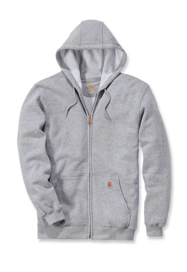 Hanorac barbati Midweight cu gluga si ZIP bumbac gri - Gri