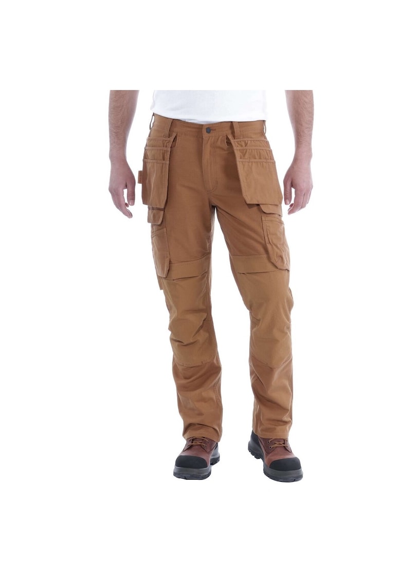 Pantaloni barbati Bumbac - multi buzunare - maro -