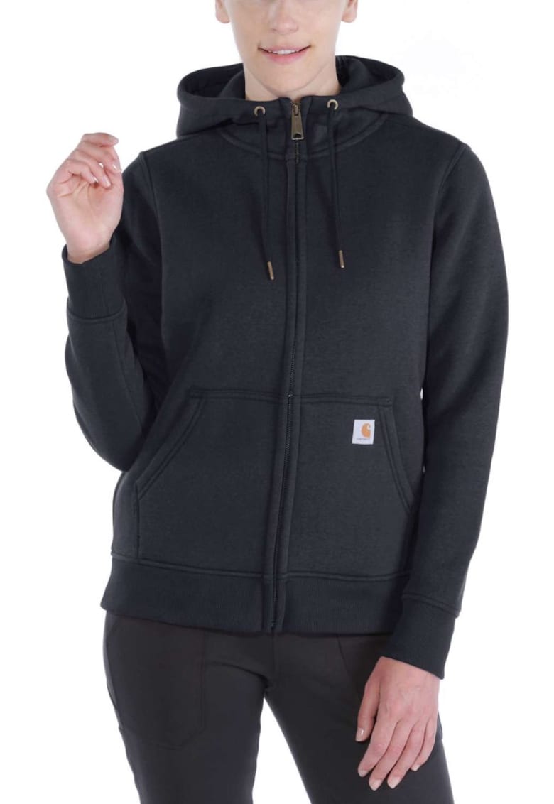 Hanorac dama bumbac Clarksburg cu fermoar complet - Negru