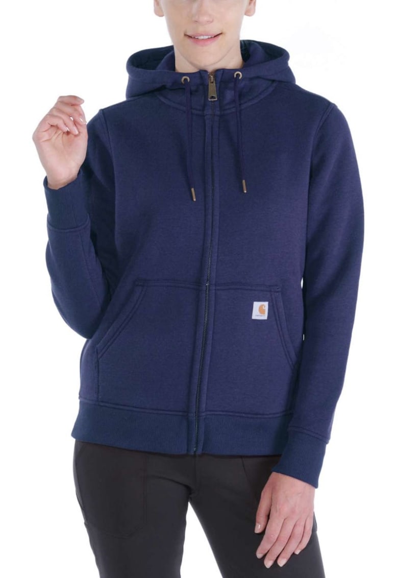 Hanorac dama bumbac Clarksburg cu fermoar complet - Bleumarin
