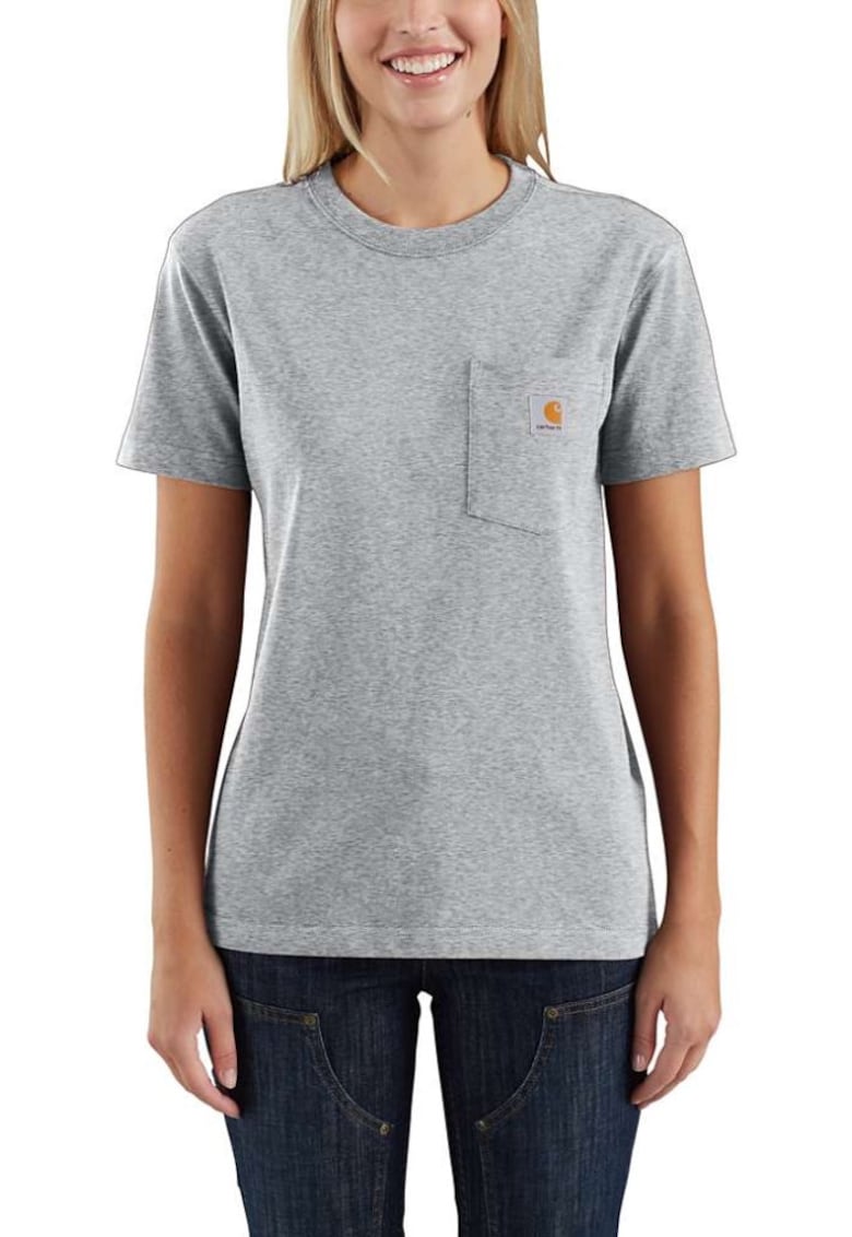 Tricou dama bumbac WK87 Workwear Pocket S/S Gri -