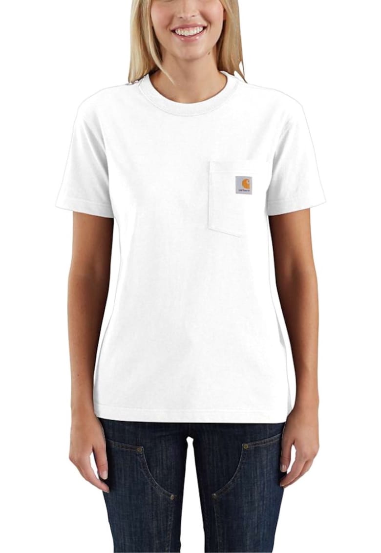 Tricou dama bumbac alb WK87 Workwear Pocket S/S -