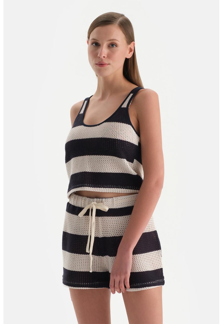 Top crop de plaja cu dungi