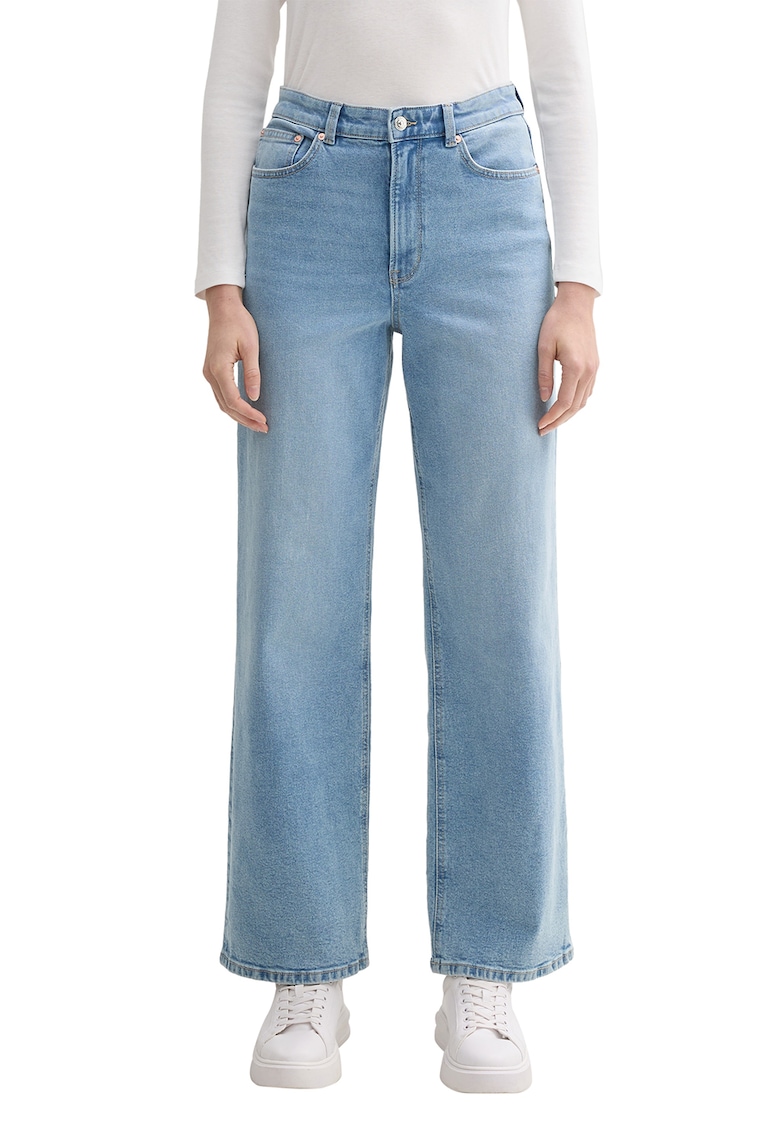 Blugi cu talie inalta si croiala ampla