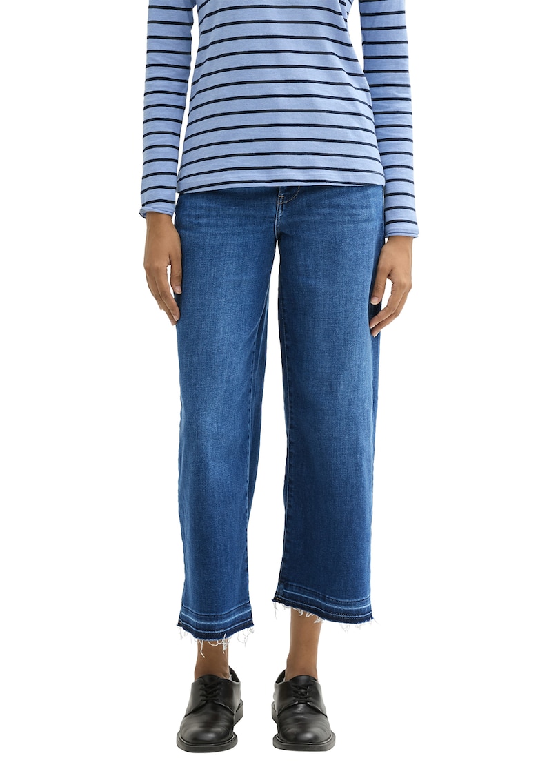 Blugi crop cu croiala ampla