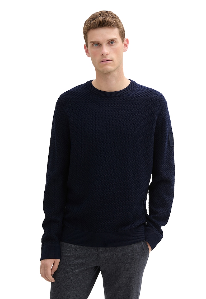 Pulover cu decolteu la baza gatului - Albastru ultramarin