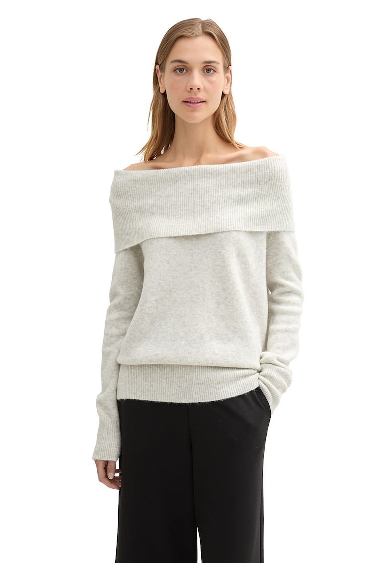 Pulover uni cu decolteu pe umeri