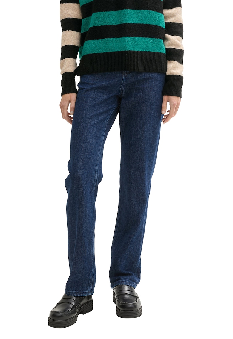 Blugi drepti cu talie medie - Bleumarin