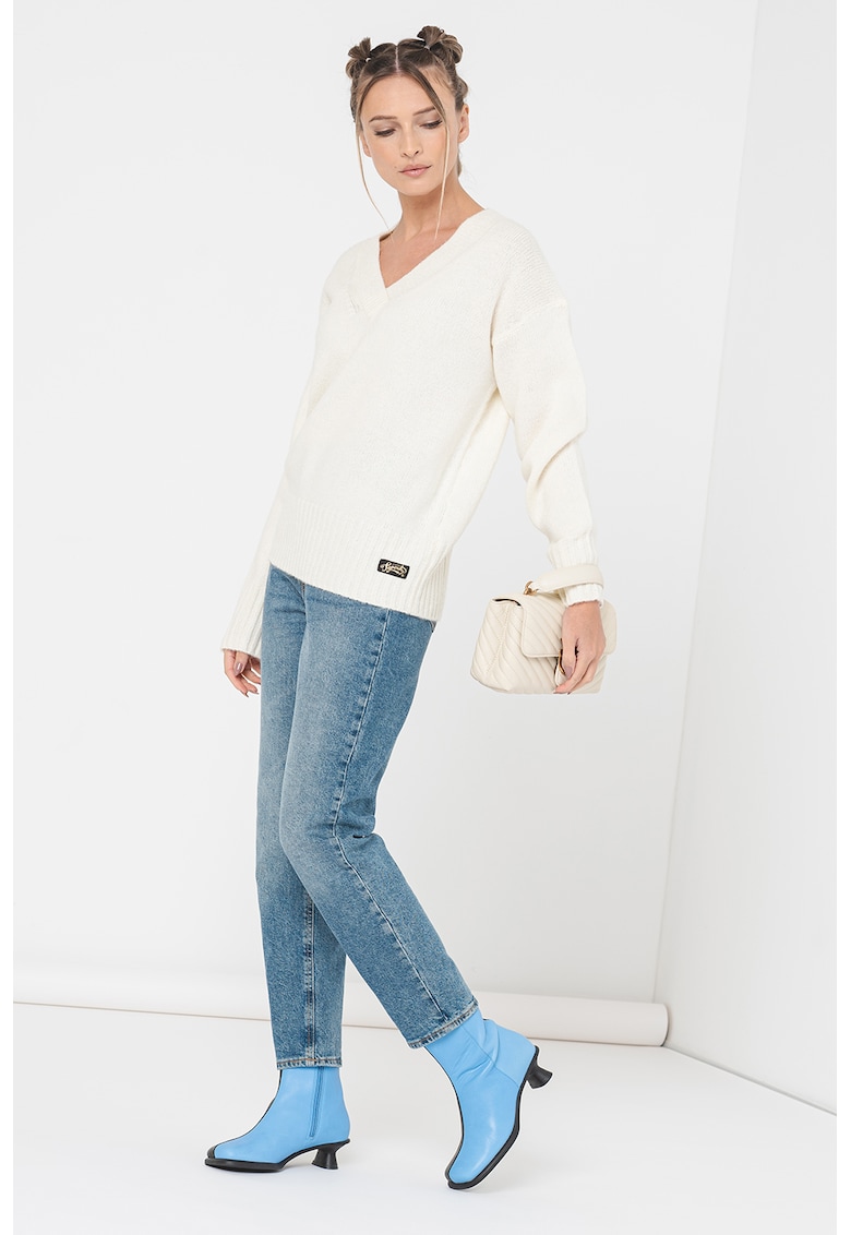 SUPERDRY - Pulover din amestec de lana cu decolteu in V