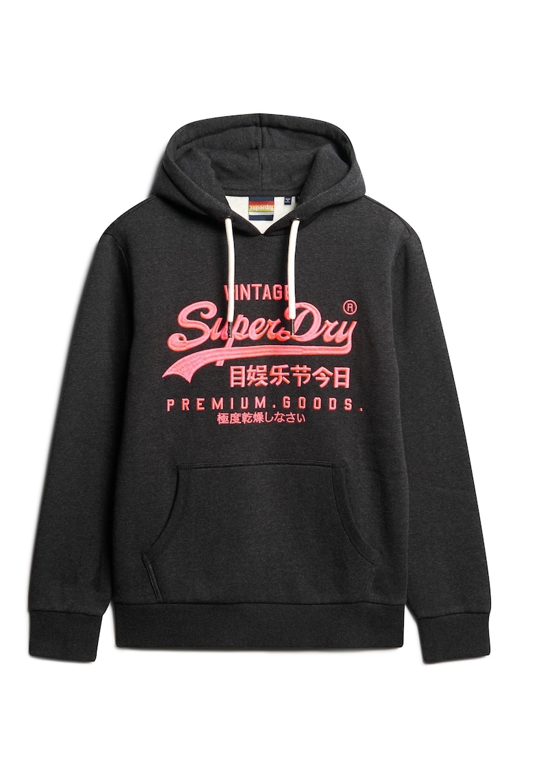 Hanorac cu broderie logo si buzunar kangaroo Hanorac cu broderie logo si buzunar kangaroo