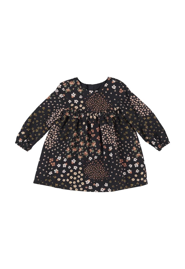 Rochie cu model floral - Blossoms - Negru - pentru fetite - Negru