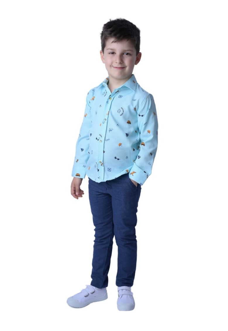 Compleu - pentru baieti - cu pantaloni lungi - 2 Piese - MG-3034 - Verde -