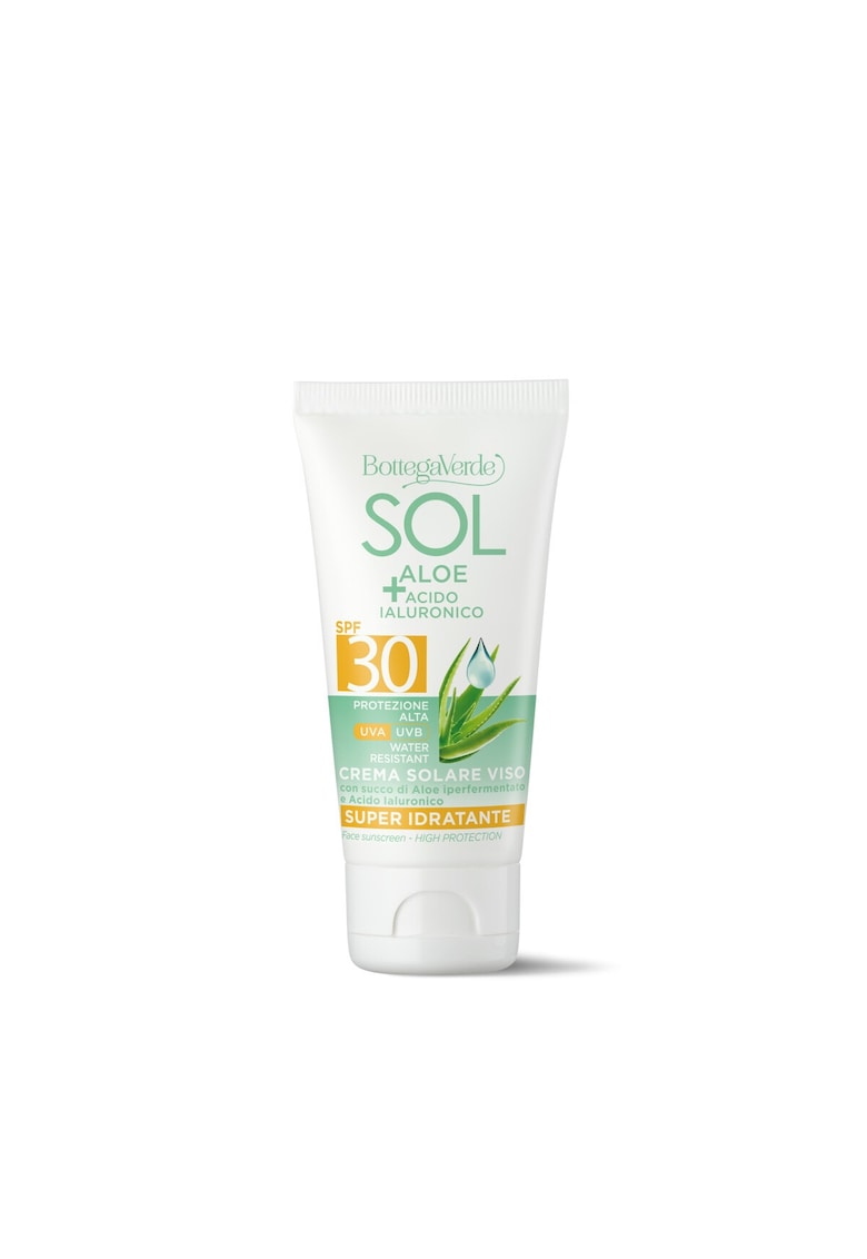Crema de fata hidratanta cu aloe vera si acid hialuronic - SPF 30 - Sol Aloe - 50 ML -