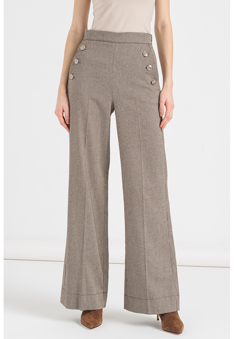 Pantaloni din amestec de lana cu talie inalta Agiato