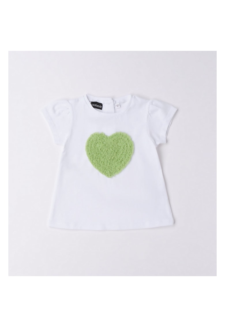 Tricou cu imprimeu pentru fete - 0.6573 - Alb/Verde
