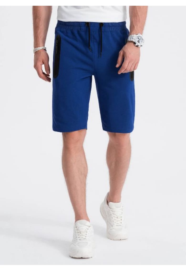 Pantaloni scurti cu snur  W527 - Pentru barbati - Bumbac