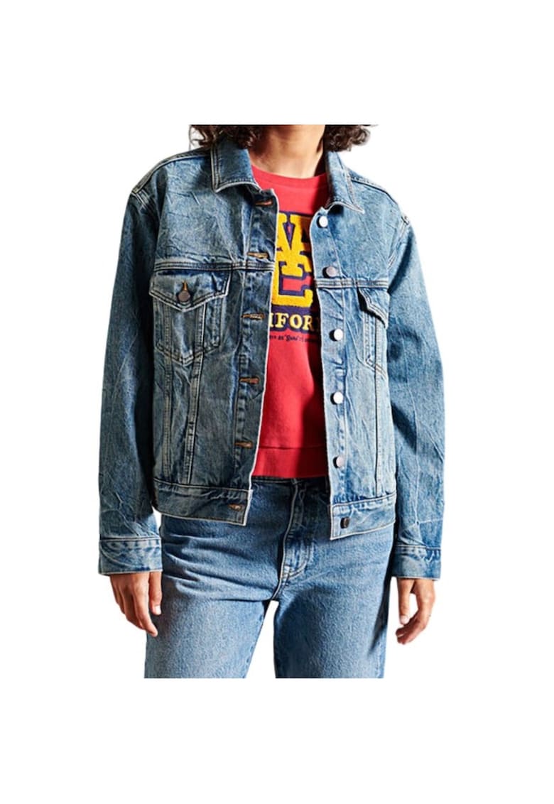Gheaca din denim Superdry - Bumbac/Elastan - Albastru -