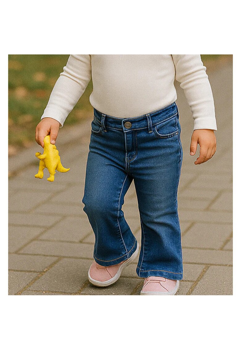 Blugi evazati - Angels - Bleumarin Navy - pentru fetite - Albastru marin