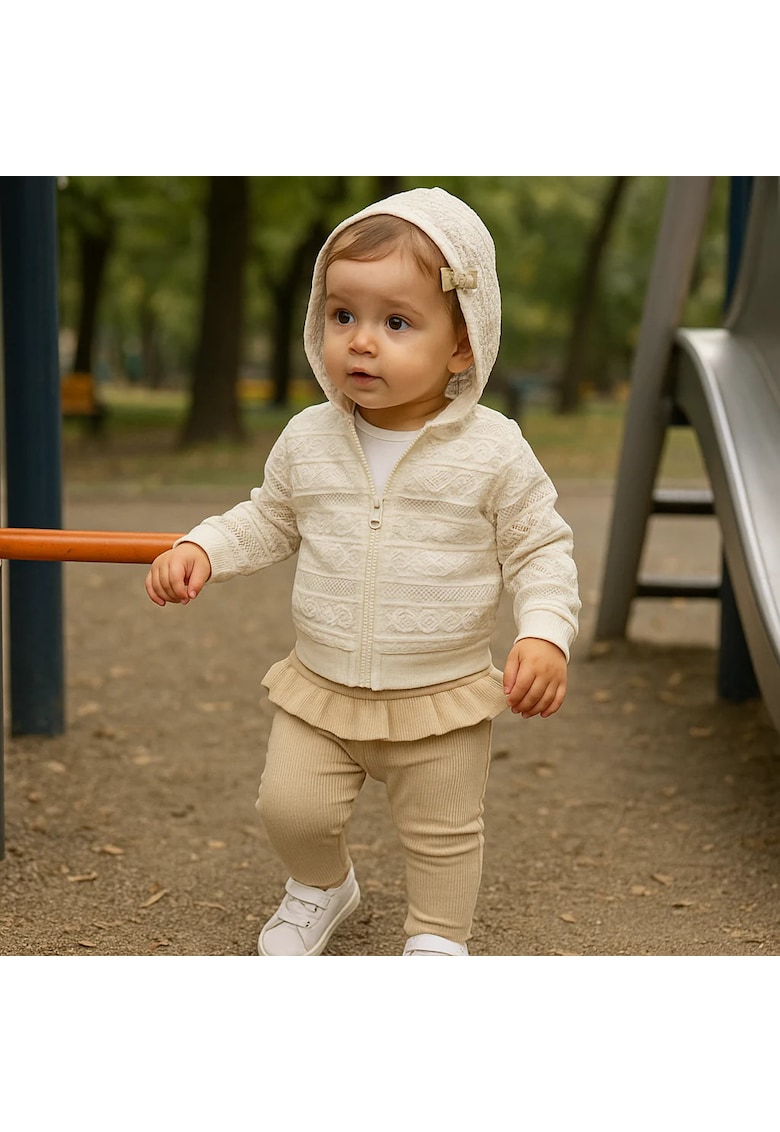 Colanti cu detaliu volan in talie  - Hope - Bej - pentru fetite