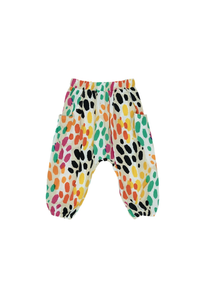 Pantaloni subtiri cu buline multicolore - Hope - Bej - pentru fetite - Bej