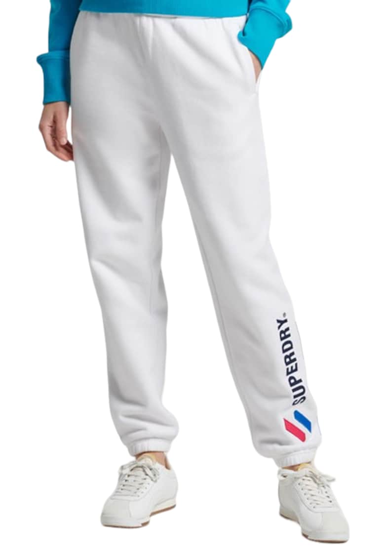 Pantaloni sport dama - Superdry - Bumbac - Alb