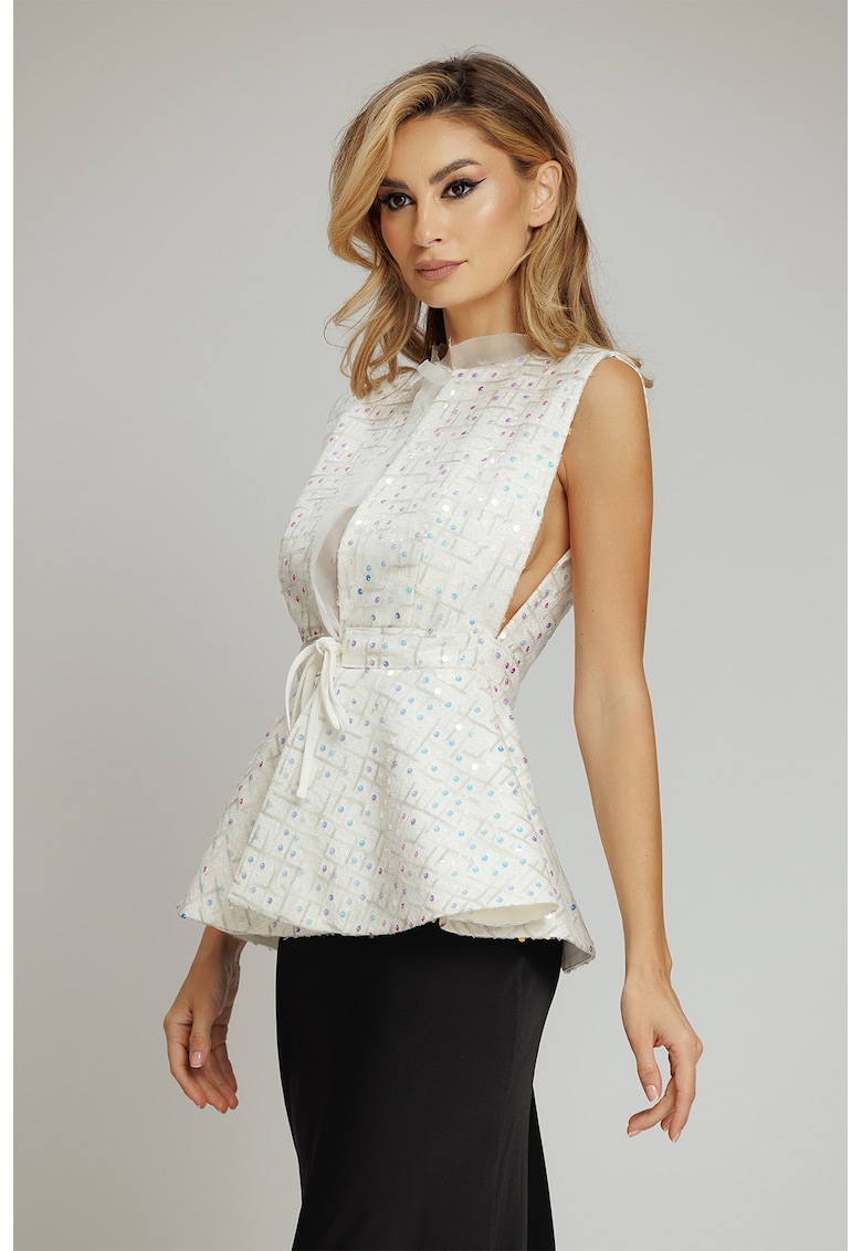 Bluza fara maneci cu peplum