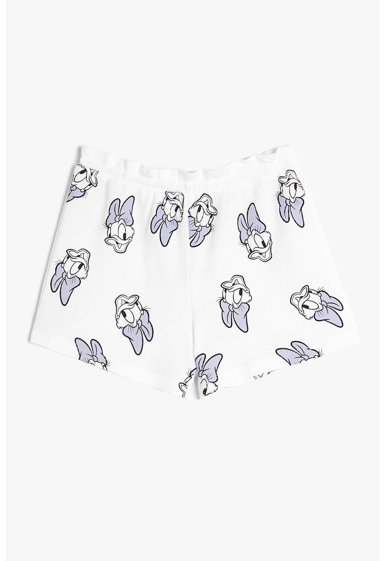 Blugi scurti cu model Daisy Duck - Alb/Gri