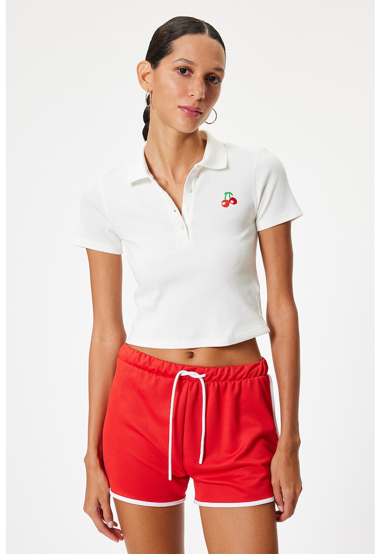 Tricou polo crop