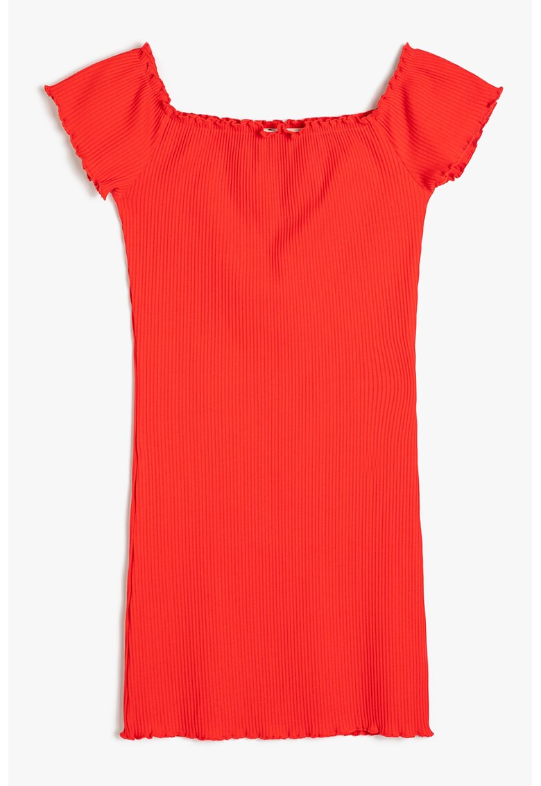Rochie dreapta striata - Rosu