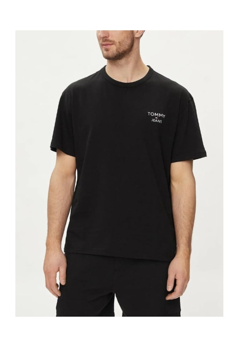 Tricou barbati cu decolteu la baza gatului si croiala Regular Fit - DM0DM18872 - Negru