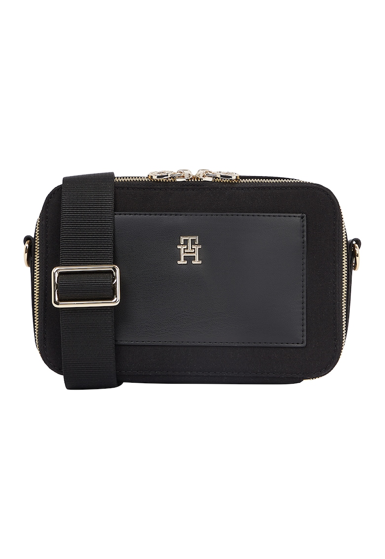 Geanta crossbody cu logo metalic